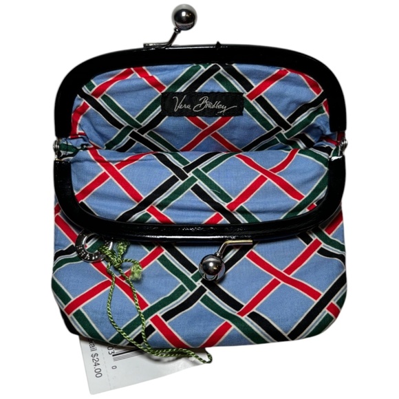 RARE Vera Bradley Please Hold KissLock Coin Clutch Versailles Retired Retro 90s - Picture 7 of 12